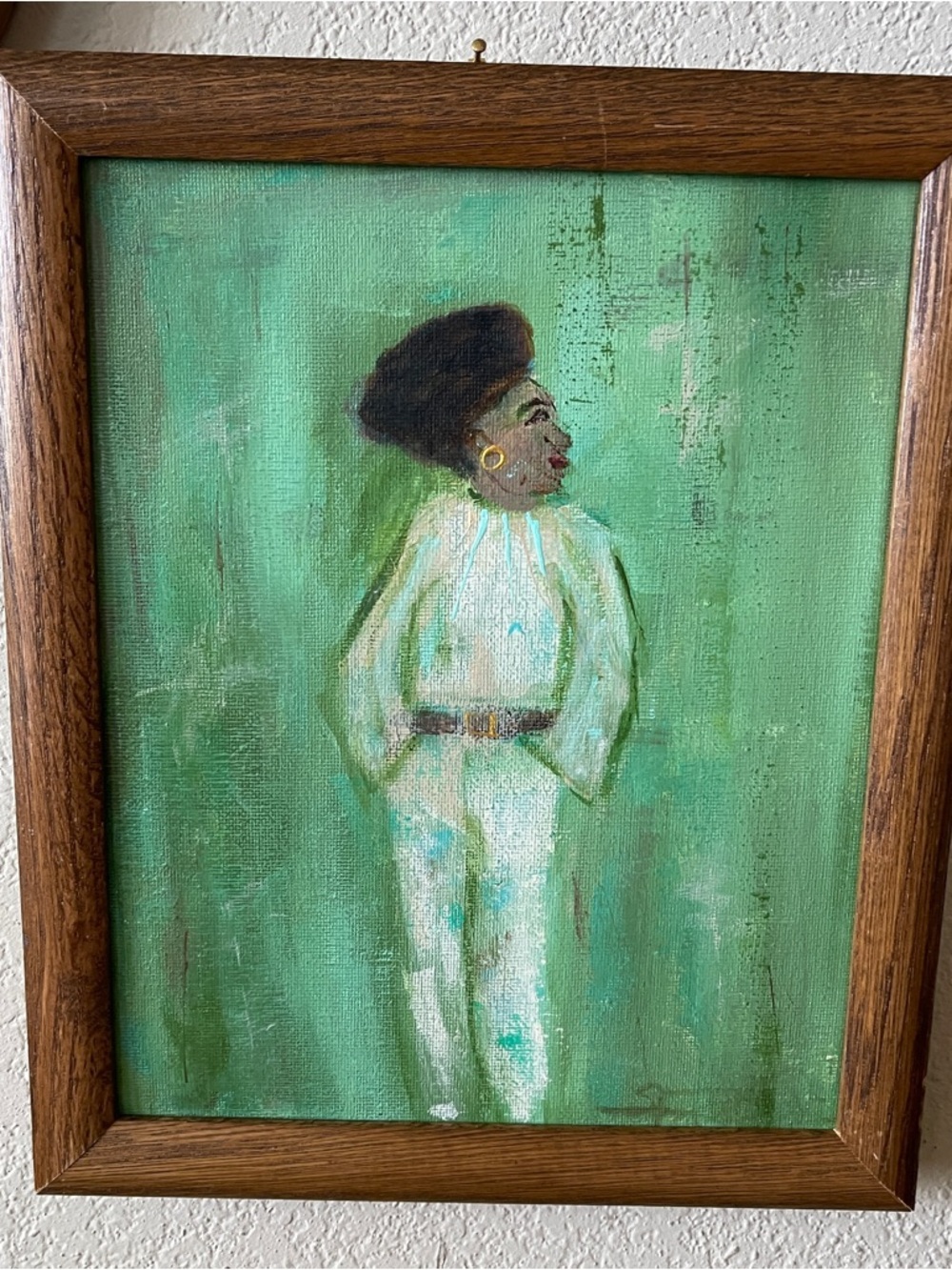 Original Painting in Vintage Wood Frame 8”x10”